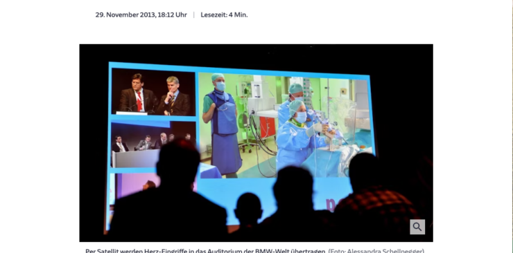 Screenshot Webseite Süddeutsche Zeitung zum Artikel: Public Viewing beim Ärztekongress : Heute im Fernsehen: Herzschmerz 29. November 2013, 18:12 Uhr